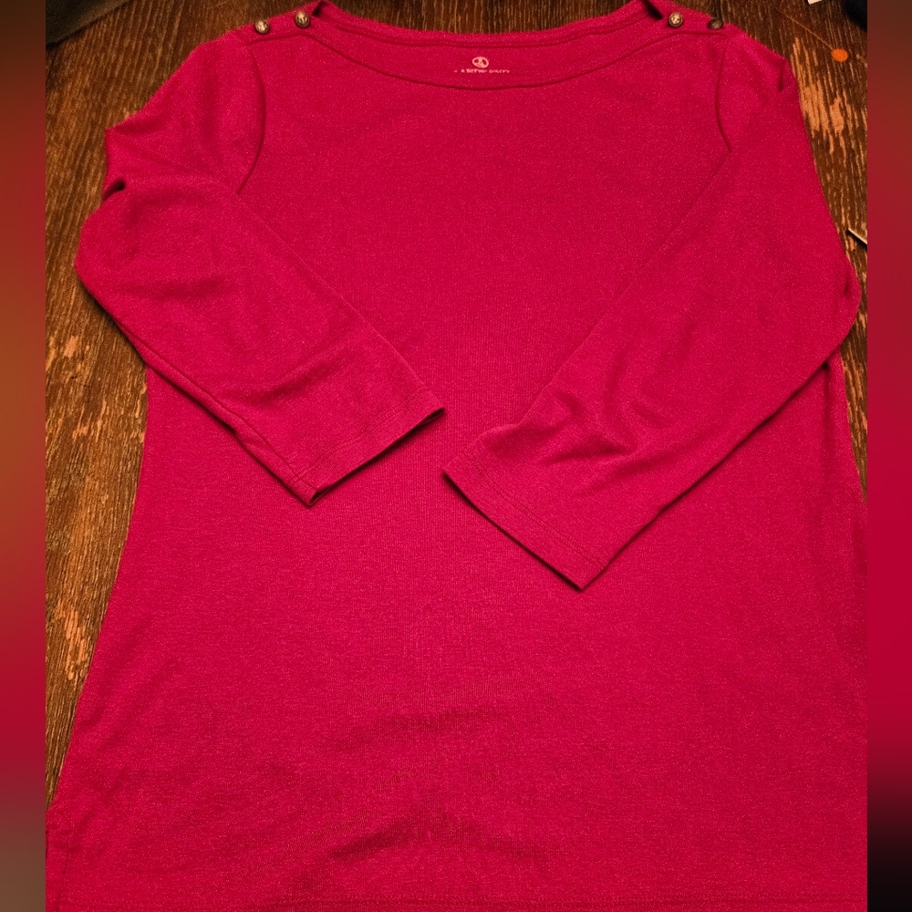 Lands End Top with 3/4 sleeves, Medium